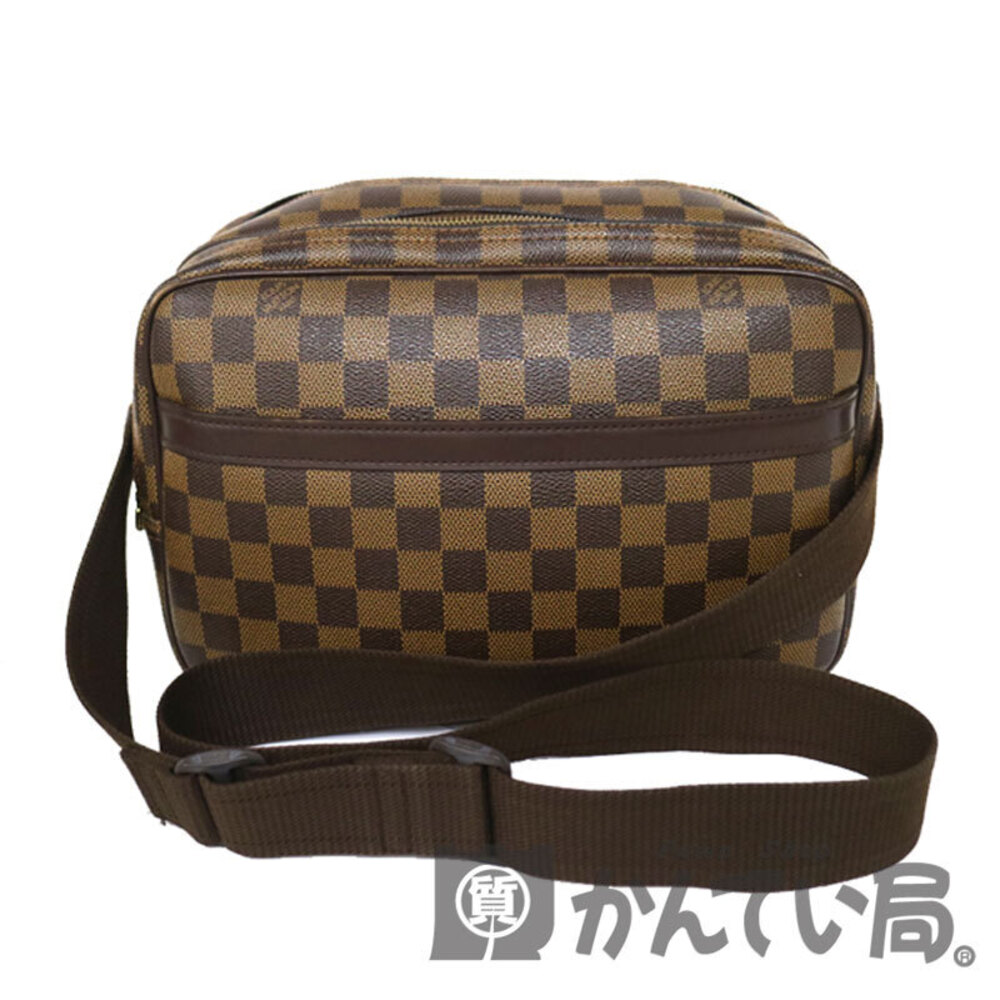 Louis Vuitton Reporter Shoulder Bag Damier Canvas Ebene Brown
